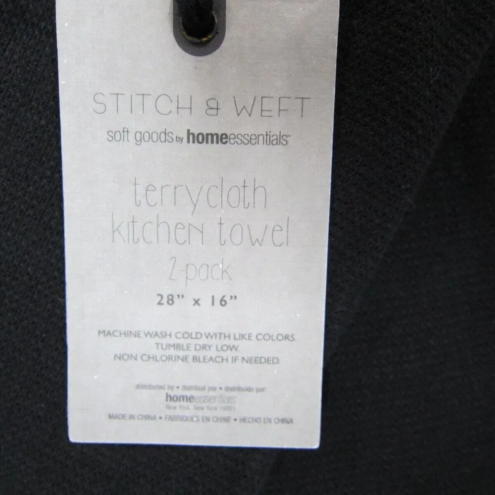 Stitch & Weft Terry Cloth Kitchen Towels Set of 2 Black This is us. 16